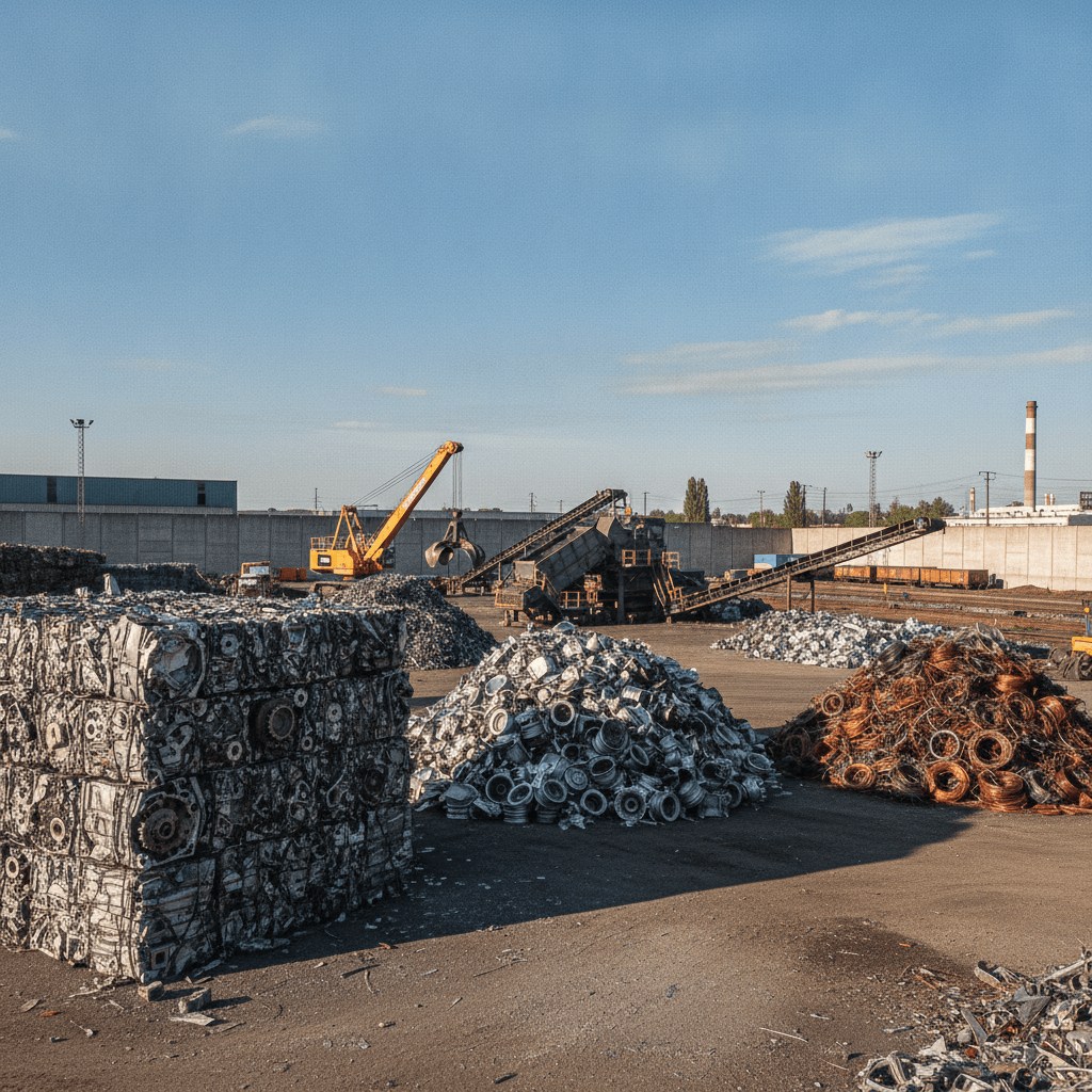 Sorted scrap metal materials recovered from recycled vehicles in NZ
